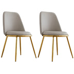 Chaises de salle à manger glamour scandinaves en cuir sans accoudoirs, structure en métal