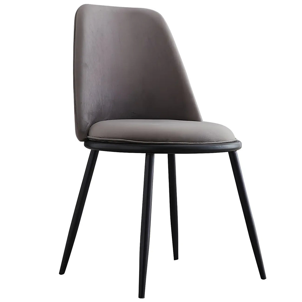 Chaises de salle à manger glamour scandinaves en cuir sans accoudoirs, structure en métal