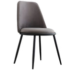 Chaises de salle à manger glamour scandinaves en cuir sans accoudoirs, structure en métal