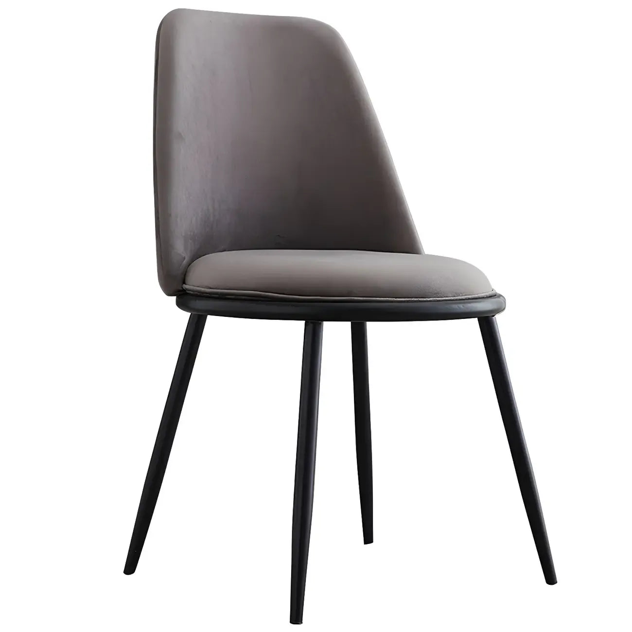 Chaises de salle à manger glamour scandinaves en cuir sans accoudoirs, structure en métal