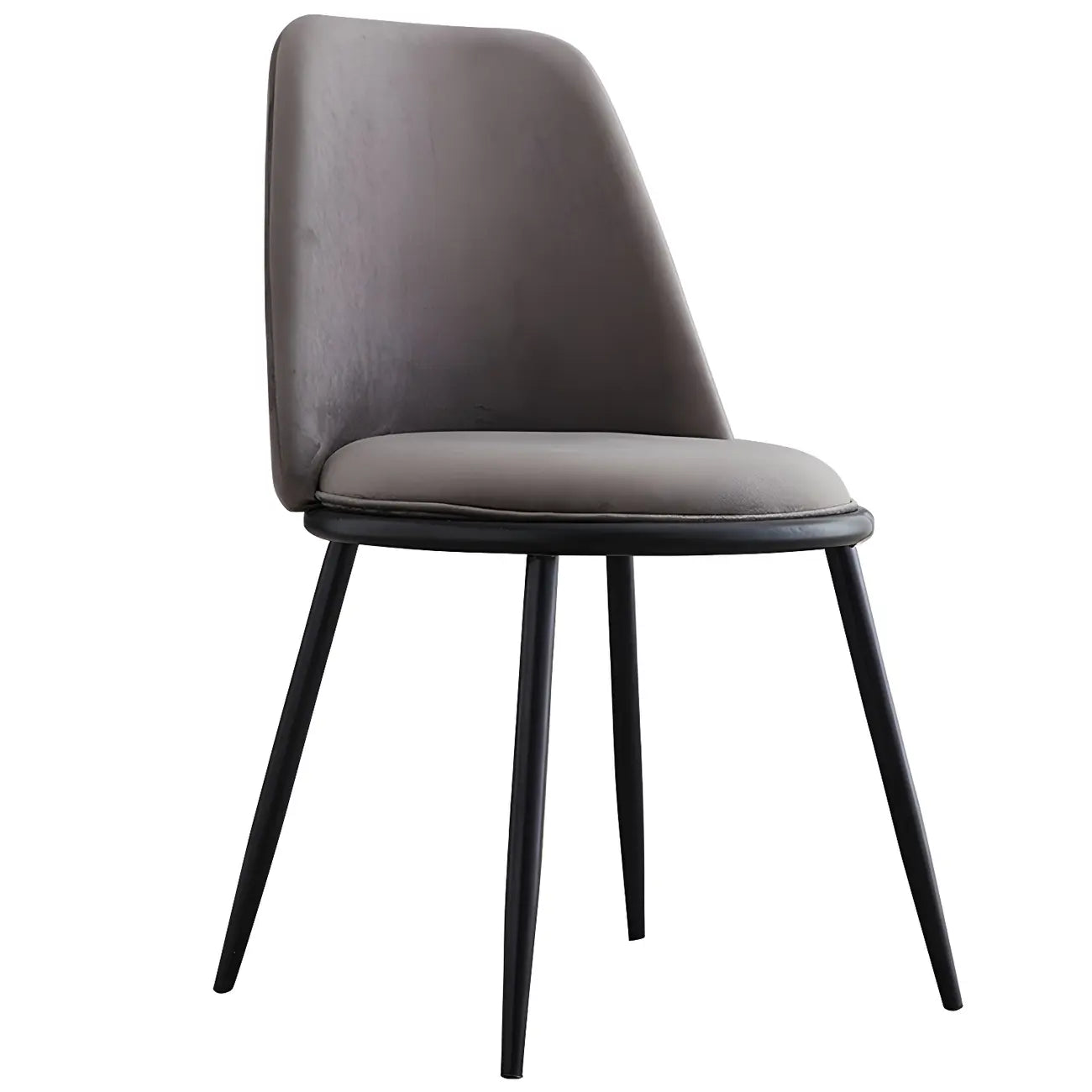 Chaises de salle à manger glamour scandinaves en cuir sans accoudoirs, structure en métal