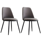 Chaises de salle à manger glamour scandinaves en cuir sans accoudoirs, structure en métal