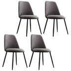 Chaises de salle à manger glamour scandinaves en cuir sans accoudoirs, structure en métal