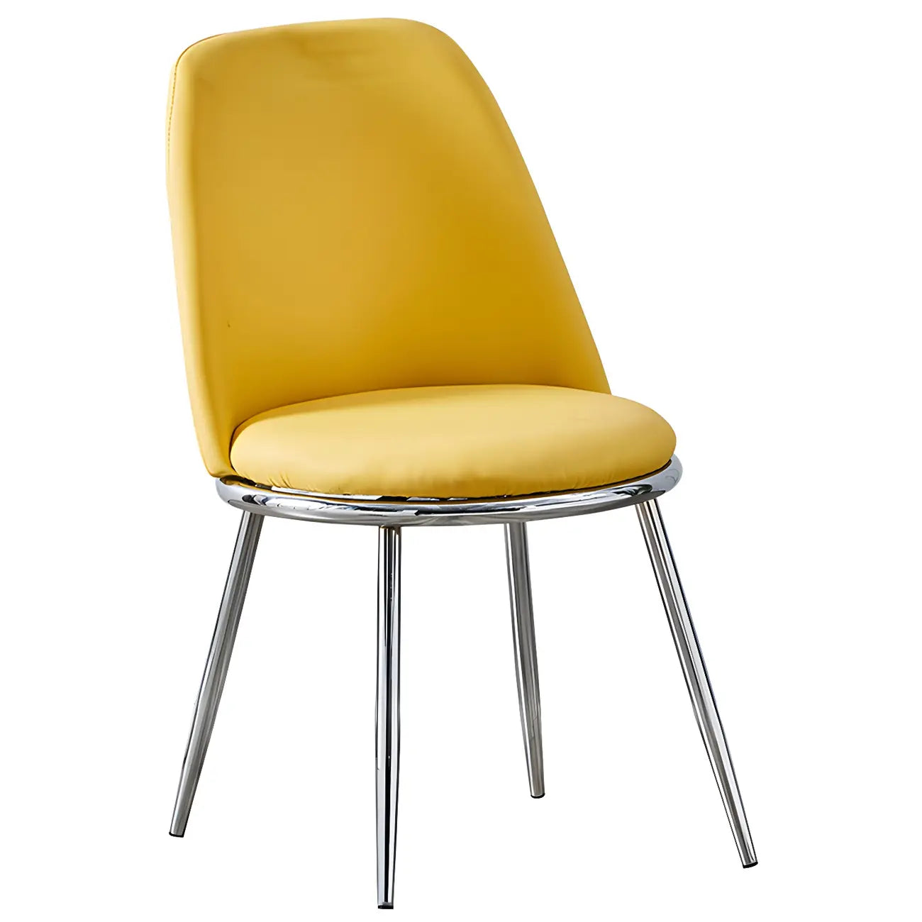 Chaises de salle à manger glamour scandinaves en cuir sans accoudoirs, structure en métal