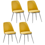 Chaises de salle à manger glamour scandinaves en cuir sans accoudoirs, structure en métal
