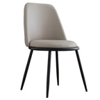 Chaises de salle à manger glamour scandinaves en cuir sans accoudoirs, structure en métal