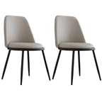 Chaises de salle à manger glamour scandinaves en cuir sans accoudoirs, structure en métal