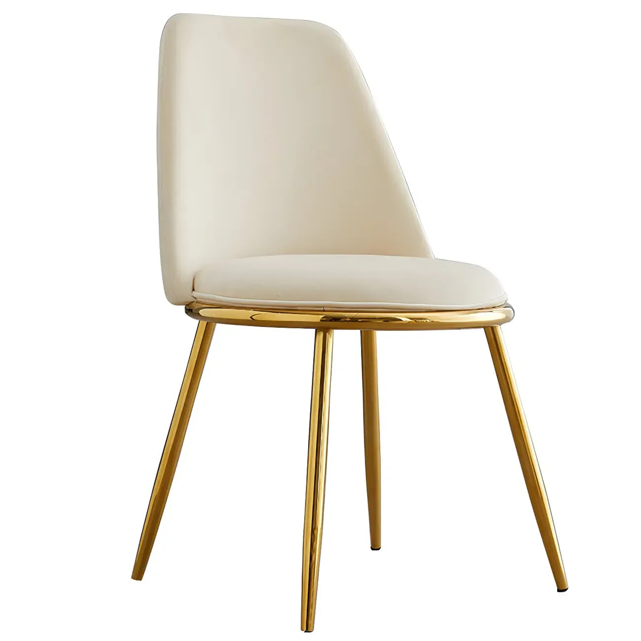 Chaises de salle à manger glamour scandinaves en cuir sans accoudoirs, structure en métal