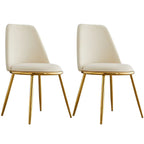 Chaises de salle à manger glamour scandinaves en cuir sans accoudoirs, structure en métal