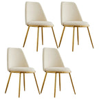 Chaises de salle à manger glamour scandinaves en cuir sans accoudoirs, structure en métal