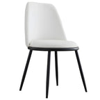 Chaises de salle à manger glamour scandinaves en cuir sans accoudoirs, structure en métal