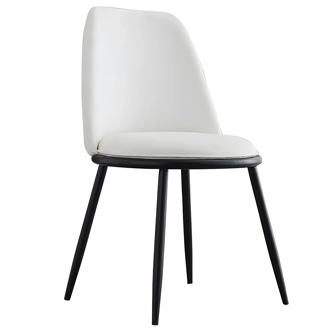 Chaises de salle à manger glamour scandinaves en cuir sans accoudoirs, structure en métal