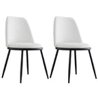 Chaises de salle à manger glamour scandinaves en cuir sans accoudoirs, structure en métal