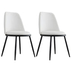 Chaises de salle à manger glamour scandinaves en cuir sans accoudoirs, structure en métal