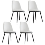 Chaises de salle à manger glamour scandinaves en cuir sans accoudoirs, structure en métal