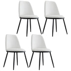 Chaises de salle à manger glamour scandinaves en cuir sans accoudoirs, structure en métal