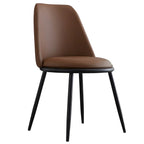 Chaises de salle à manger glamour scandinaves en cuir sans accoudoirs, structure en métal