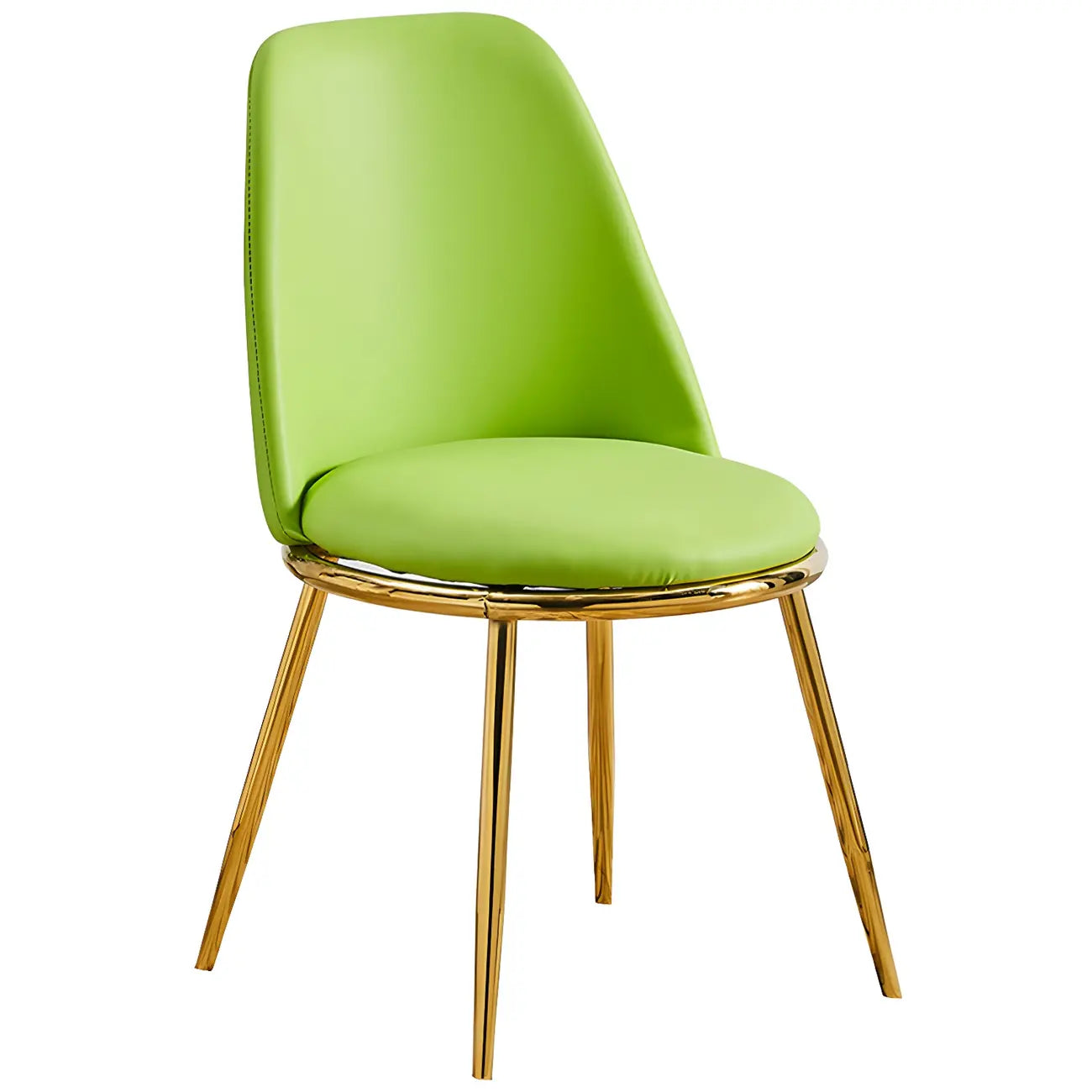 Chaises de salle à manger glamour scandinaves en cuir sans accoudoirs, structure en métal