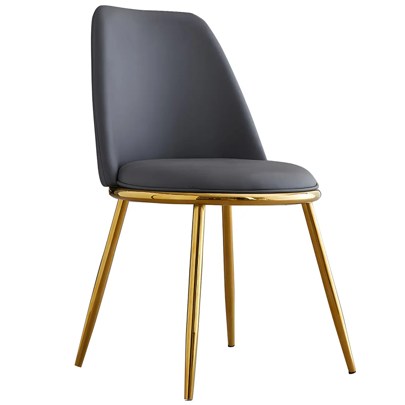 Chaises de salle à manger glamour scandinaves en cuir sans accoudoirs, structure en métal
