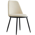 Chaises de salle à manger glamour scandinaves en cuir sans accoudoirs, structure en métal