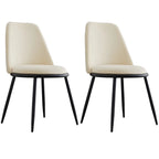 Chaises de salle à manger glamour scandinaves en cuir sans accoudoirs, structure en métal