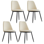 Chaises de salle à manger glamour scandinaves en cuir sans accoudoirs, structure en métal