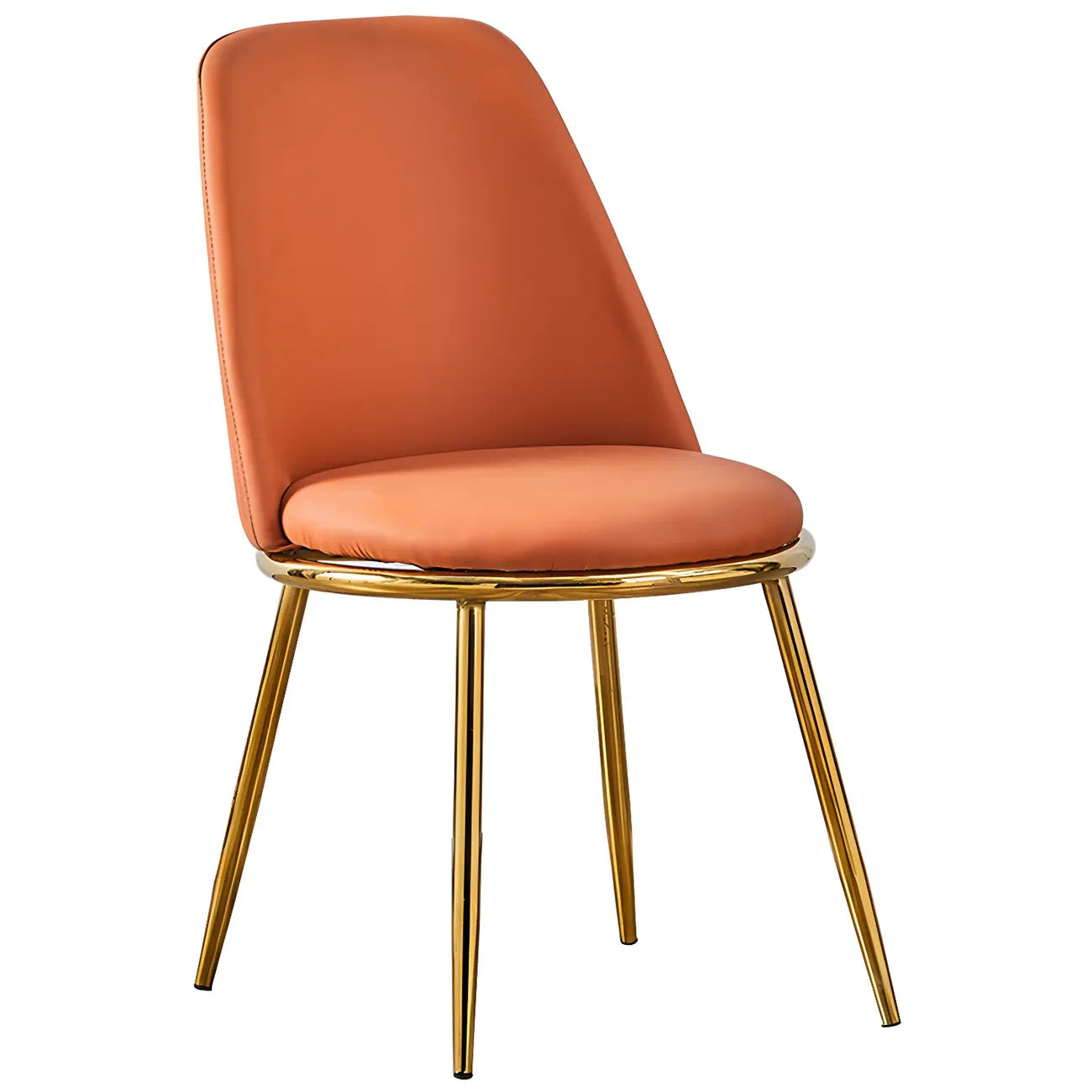 Chaises de salle à manger glamour scandinaves en cuir sans accoudoirs, structure en métal