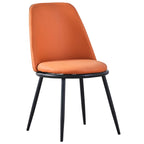 Chaises de salle à manger glamour scandinaves en cuir sans accoudoirs, structure en métal