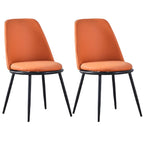 Chaises de salle à manger glamour scandinaves en cuir sans accoudoirs, structure en métal