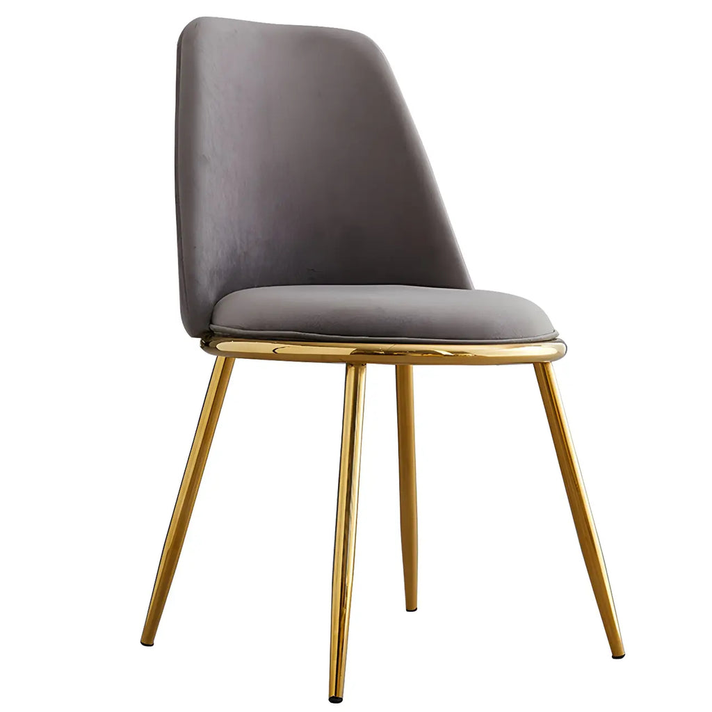 Chaises de salle à manger glamour scandinaves en cuir sans accoudoirs, structure en métal