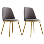 Chaises de salle à manger glamour scandinaves en cuir sans accoudoirs, structure en métal