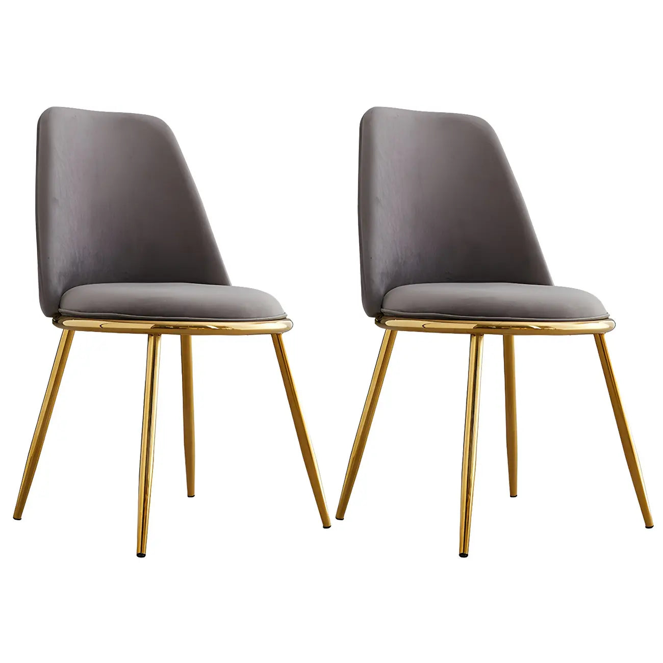 Chaises de salle à manger glamour scandinaves en cuir sans accoudoirs, structure en métal