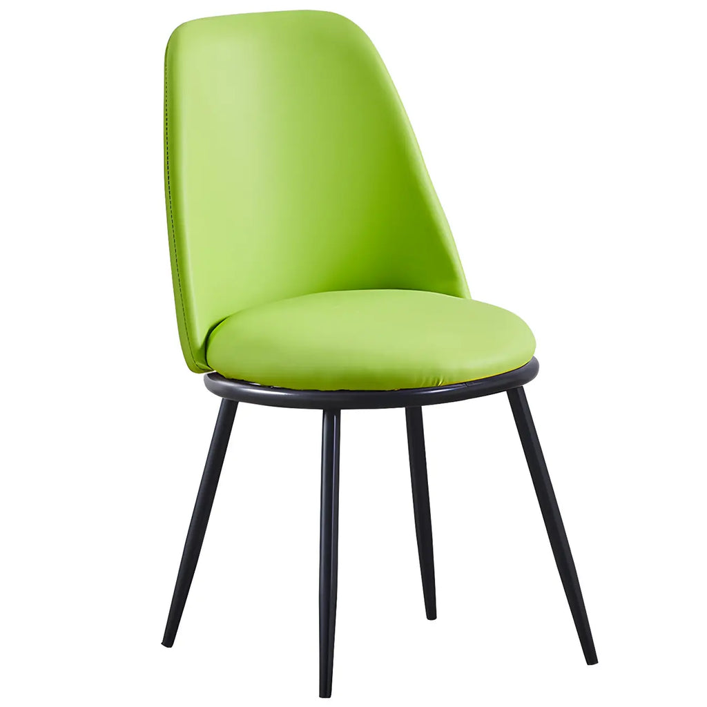 Chaises de salle à manger glamour scandinaves en cuir sans accoudoirs, structure en métal