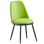 Chaises de salle à manger glamour scandinaves en cuir sans accoudoirs, structure en métal
