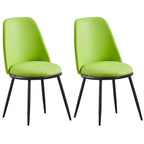 Chaises de salle à manger glamour scandinaves en cuir sans accoudoirs, structure en métal