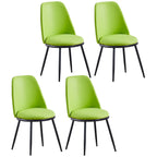 Chaises de salle à manger glamour scandinaves en cuir sans accoudoirs, structure en métal