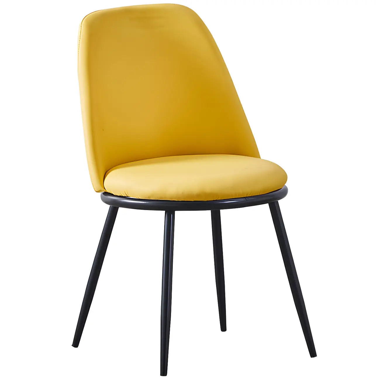 Chaises de salle à manger glamour scandinaves en cuir sans accoudoirs, structure en métal