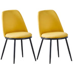 Chaises de salle à manger glamour scandinaves en cuir sans accoudoirs, structure en métal