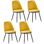 Chaises de salle à manger glamour scandinaves en cuir sans accoudoirs, structure en métal