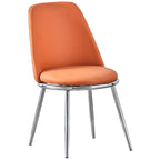 Chaises de salle à manger glamour scandinaves en cuir sans accoudoirs, structure en métal