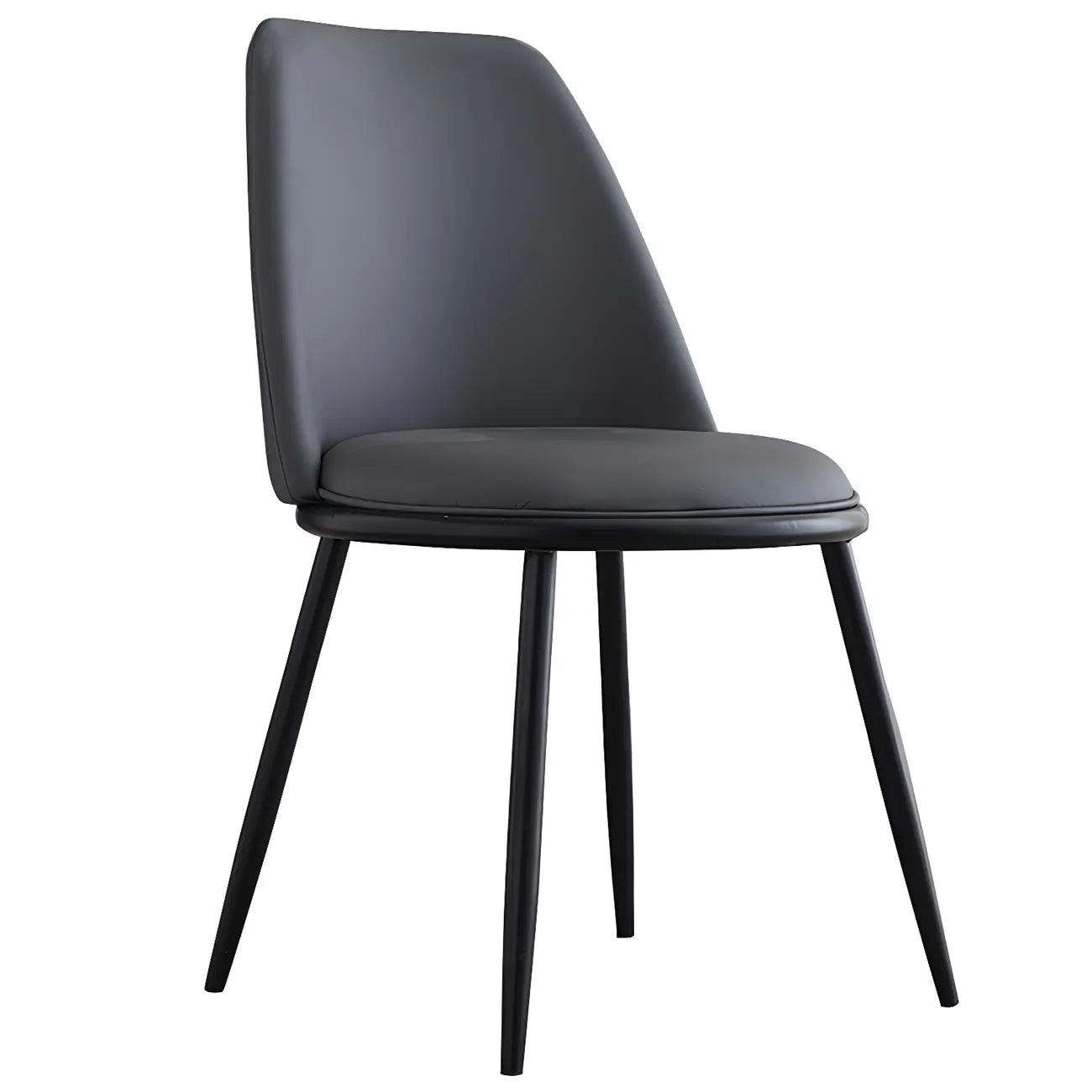 Chaises de salle à manger glamour scandinaves en cuir sans accoudoirs, structure en métal