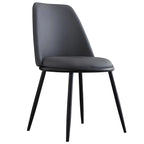 Chaises de salle à manger glamour scandinaves en cuir sans accoudoirs, structure en métal