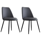 Chaises de salle à manger glamour scandinaves en cuir sans accoudoirs, structure en métal