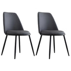 Chaises de salle à manger glamour scandinaves en cuir sans accoudoirs, structure en métal