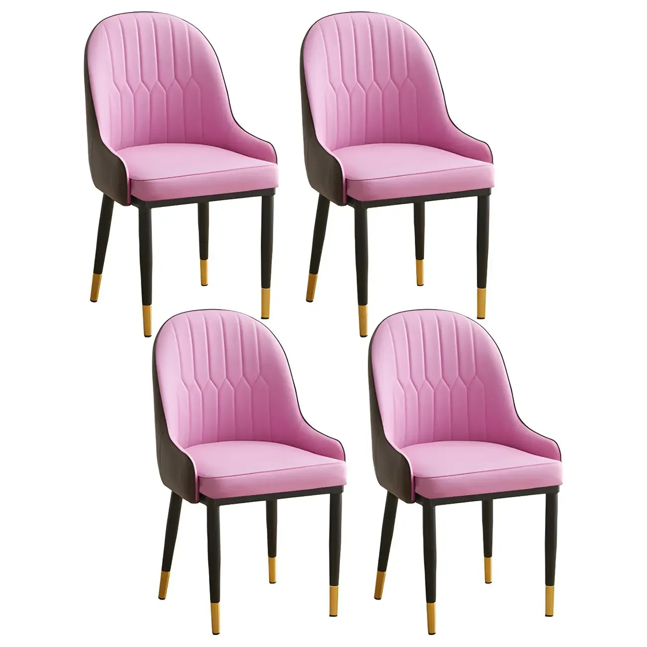 Chaise de salle à manger contemporaine en cuir avec accoudoirs et dossier incurvé