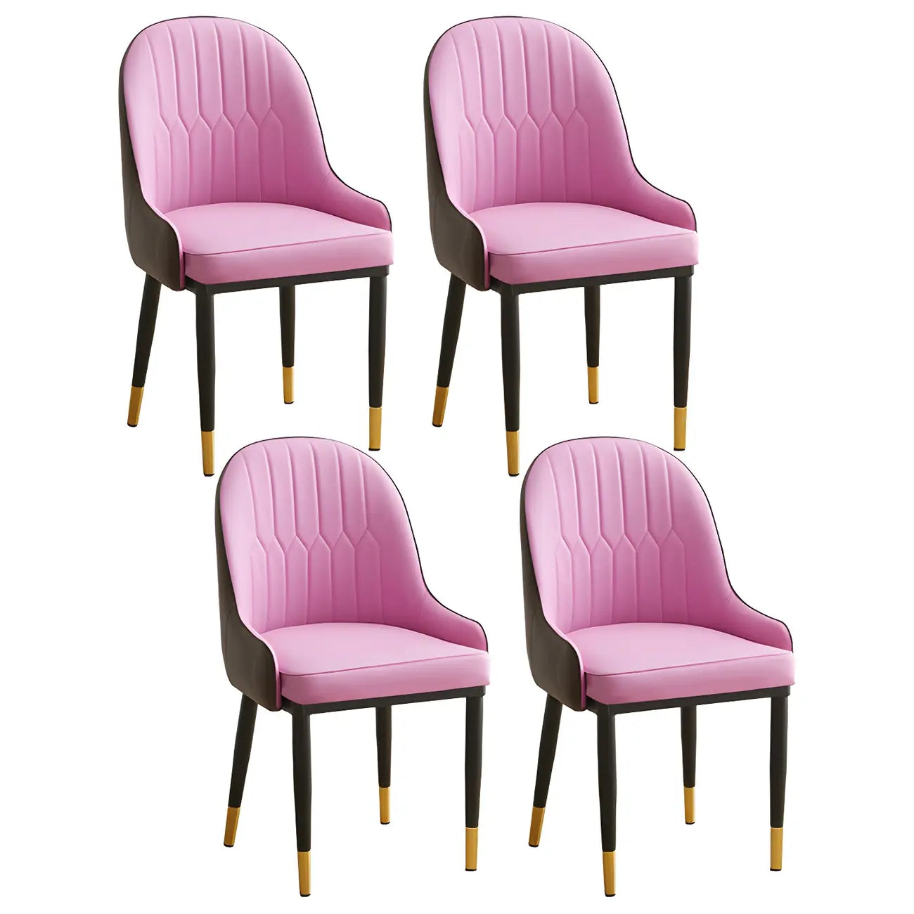 Chaise de salle à manger contemporaine en cuir avec accoudoirs et dossier incurvé