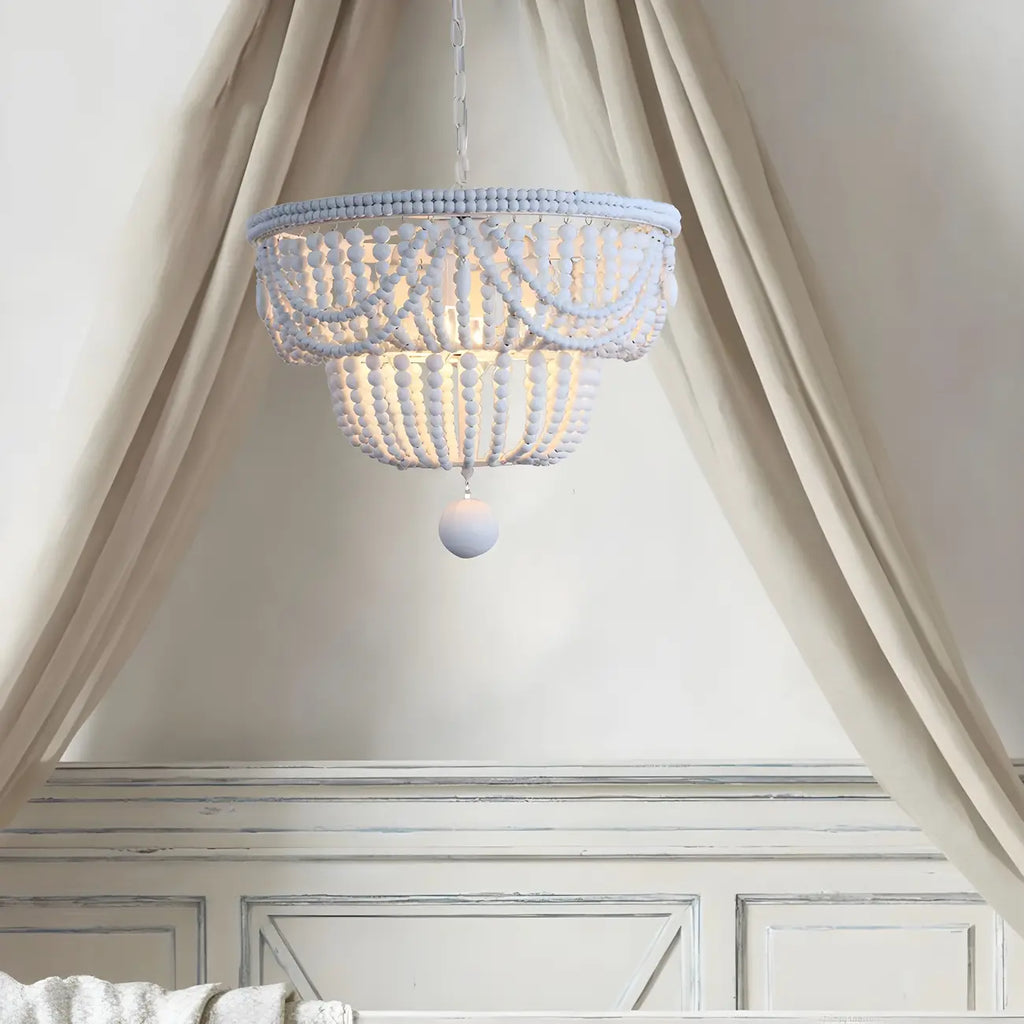 Lustre suspendu bohème bleu à 4 lumières réglable
