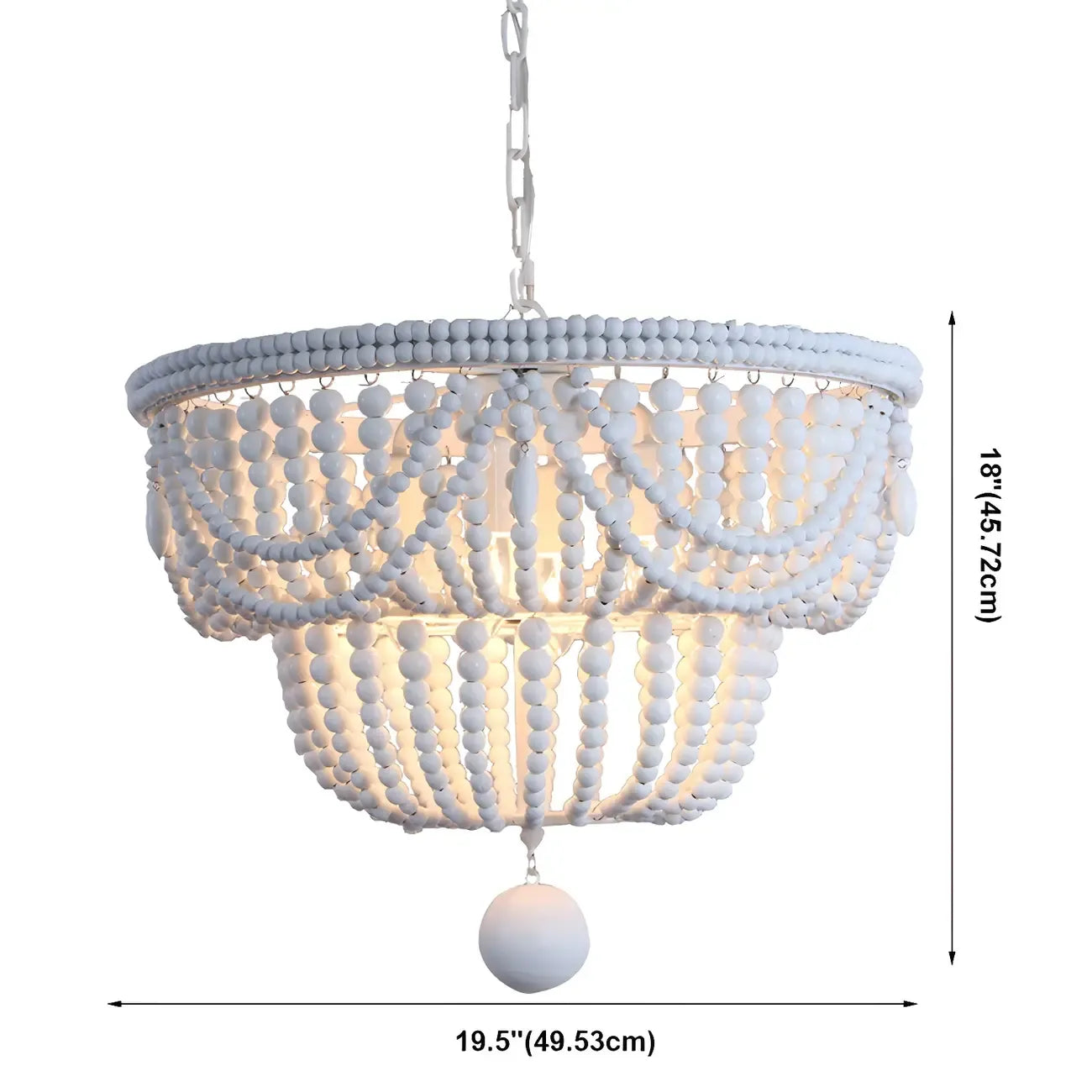 Lustre suspendu bohème bleu à 4 lumières réglable