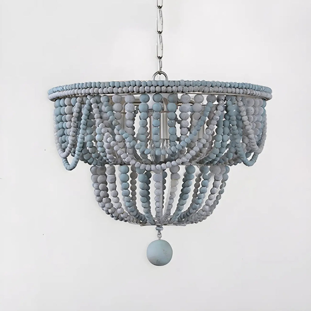 Lustre suspendu bohème bleu à 4 lumières réglable