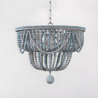 Lustre suspendu bohème bleu à 4 lumières réglable